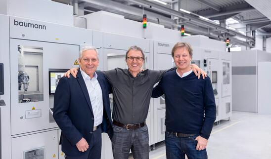 (From left to right.):  Karl Ebnet (Managing Director), Dr. Georg Baumann (owner and company founder) and Stefan Rauch (Technical Director)